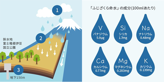 富士山が育んだ貴重な天然水