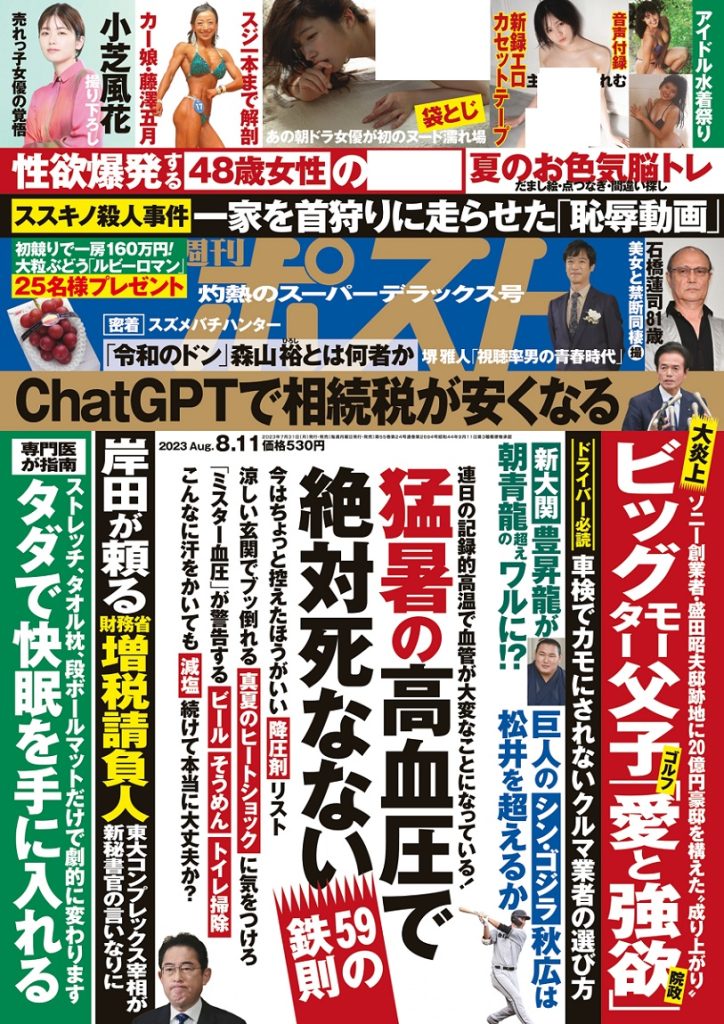 財務省、森山氏、政治、経済、医療、芸能まで広く特集する週刊ポスト24号